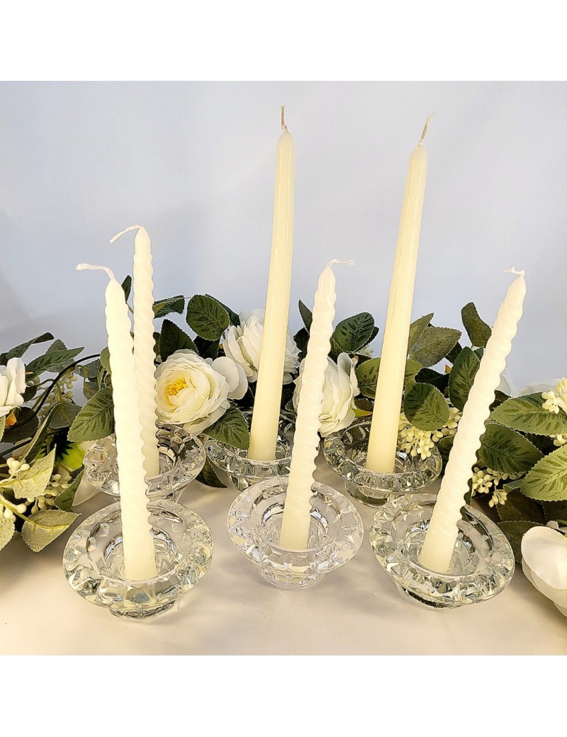 Bougeoirs plats x 6