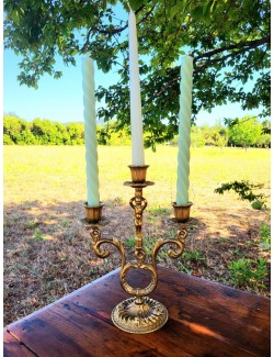 Chandelier 3 branches en laiton