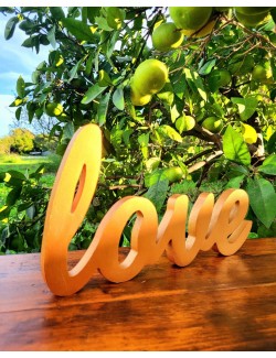 Mot Love en bois doré