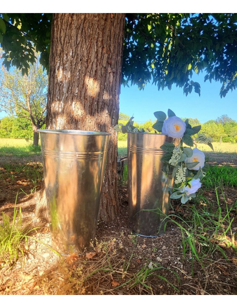 Lot de 2 grands pots en fer