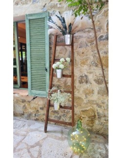 Echelle en bois + 4 pots